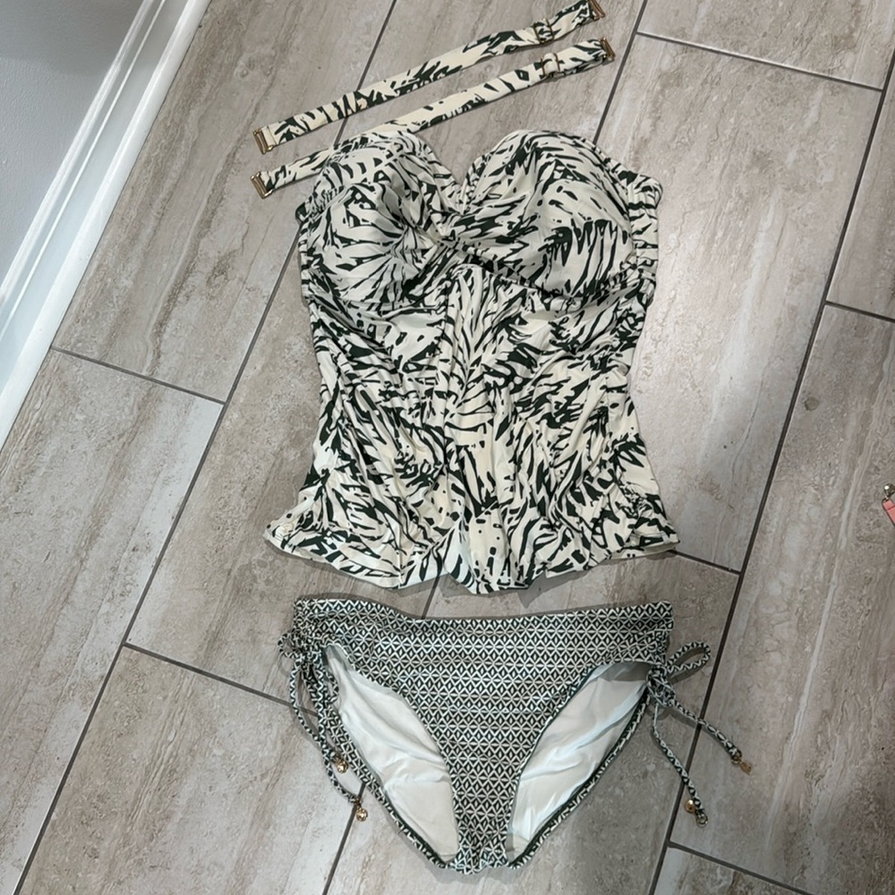 Anne Cole Tankini 🏊 👙Top & side tie bikini bottoms